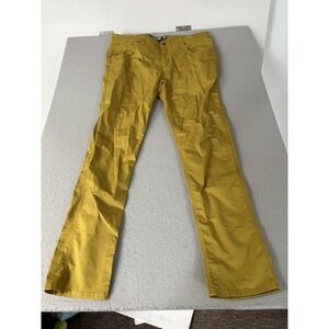 Mountain Khakis Pants Mens 38x34 Yellow Slim Fit Hiking Chino Outdoor